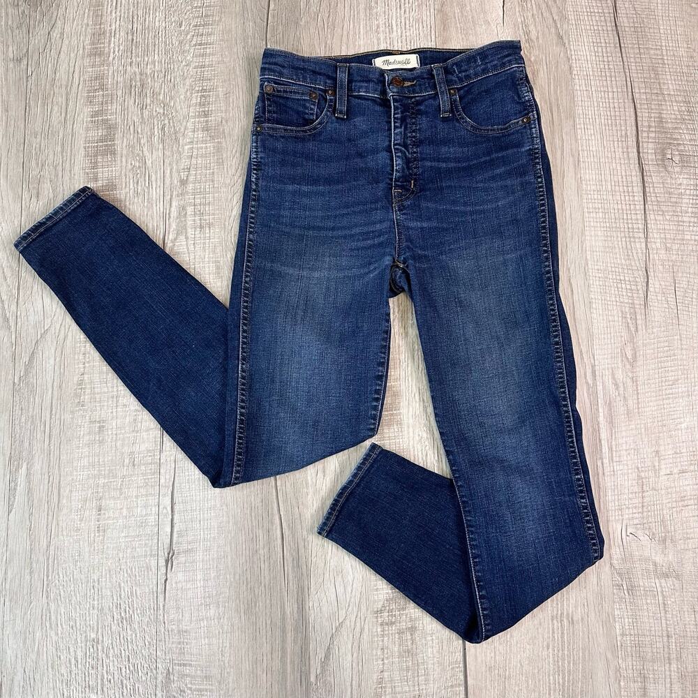Madewell Medium Wash Skinny Jeans Women 26 Blue High Rise Slim Fit Travel Casual